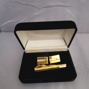 Tie clip and cufflink